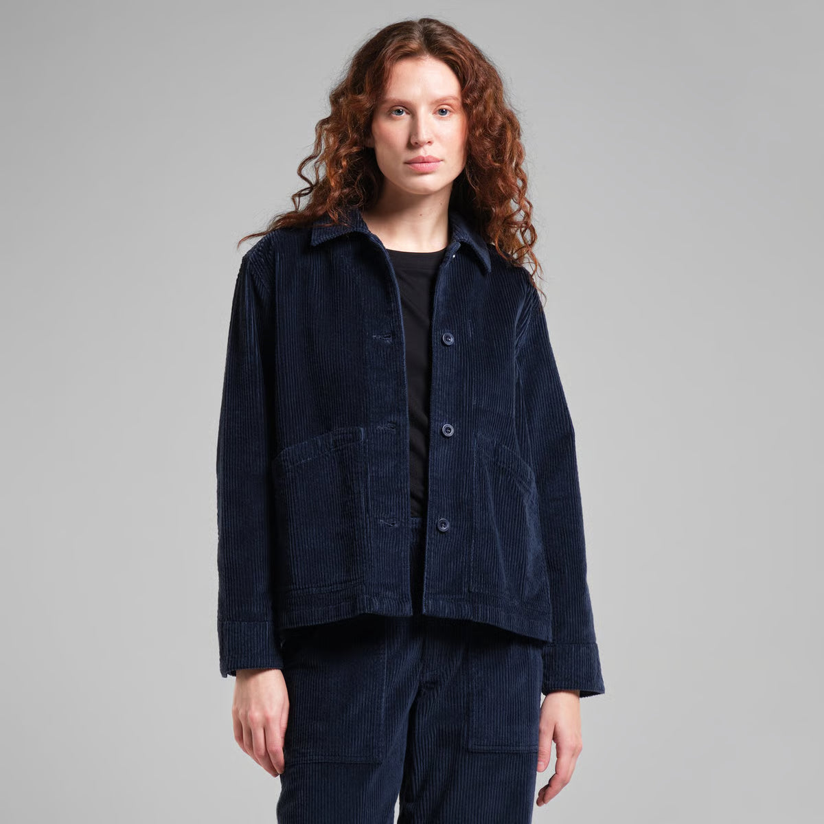 Takki Stiby Corduroy, tummansininen