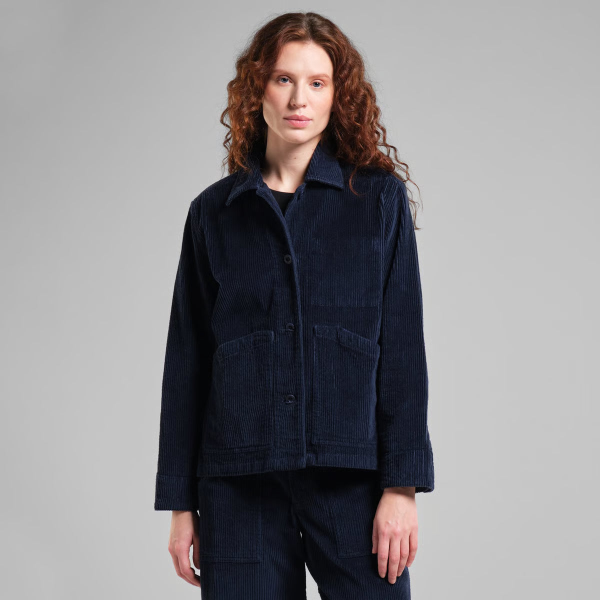 Takki Stiby Corduroy, tummansininen