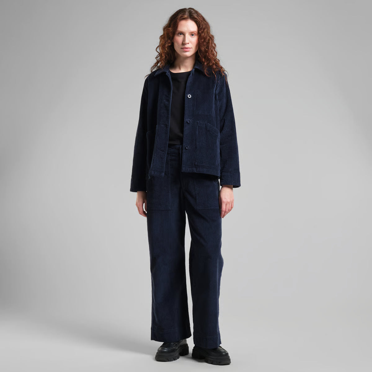 Takki Stiby Corduroy, tummansininen